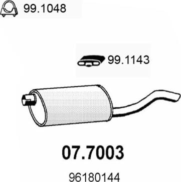 ASSO 07.7003 - Глушник вихлопних газів кінцевий autozip.com.ua