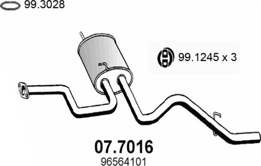ASSO 07.7016 - Глушник вихлопних газів кінцевий autozip.com.ua