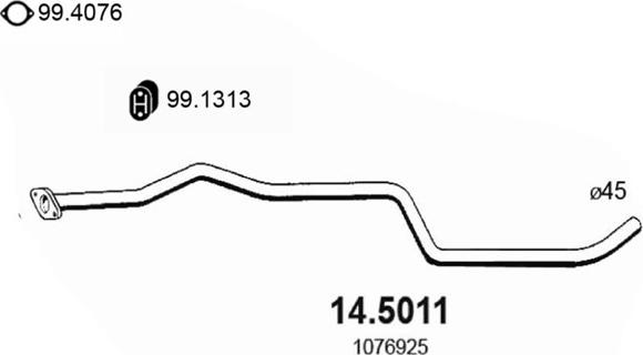 ASSO 14.5011 - Труба вихлопного газу autozip.com.ua