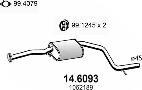 ASSO 14.6093 - Середній глушник вихлопних газів autozip.com.ua