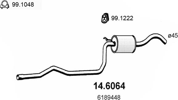 ASSO 14.6064 - Середній глушник вихлопних газів autozip.com.ua