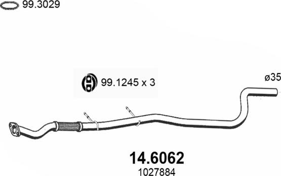 ASSO 14.6062 - Труба вихлопного газу autozip.com.ua
