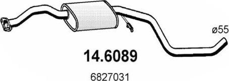 ASSO 14.6089 - Середній глушник вихлопних газів autozip.com.ua