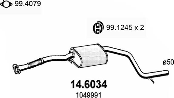 ASSO 14.6034 - Середній глушник вихлопних газів autozip.com.ua