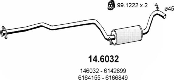 ASSO 14.6032 - Середній глушник вихлопних газів autozip.com.ua