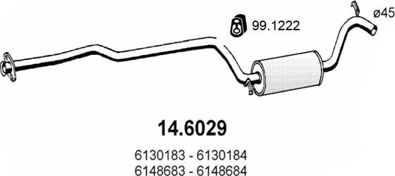 ASSO 14.6029 - Середній глушник вихлопних газів autozip.com.ua