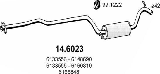 ASSO 14.6023 - Середній глушник вихлопних газів autozip.com.ua