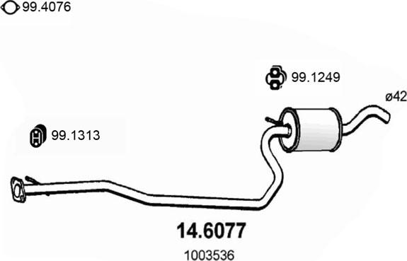 ASSO 14.6077 - Середній глушник вихлопних газів autozip.com.ua