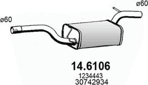 ASSO 14.6106 - Середній глушник вихлопних газів autozip.com.ua