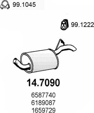 ASSO 14.7090 - Глушник вихлопних газів кінцевий autozip.com.ua