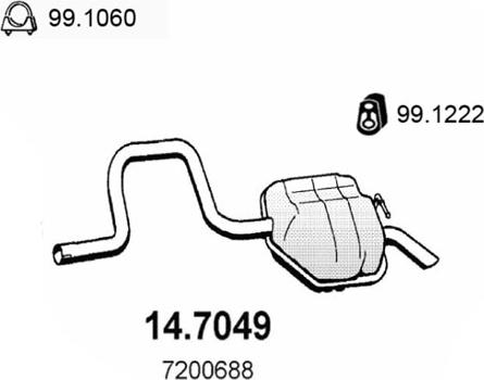 ASSO 14.7049 - Глушник вихлопних газів кінцевий autozip.com.ua