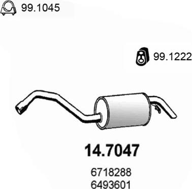 ASSO 14.7047 - Глушник вихлопних газів кінцевий autozip.com.ua