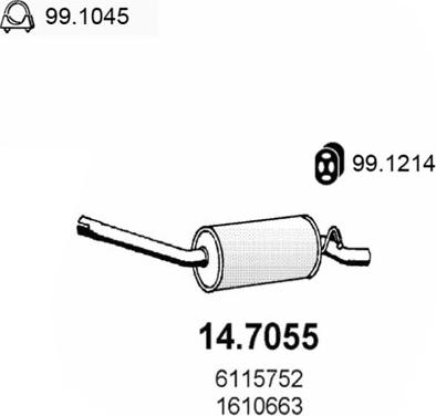 ASSO 14.7055 - Глушник вихлопних газів кінцевий autozip.com.ua