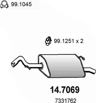 ASSO 14.7069 - Глушник вихлопних газів кінцевий autozip.com.ua