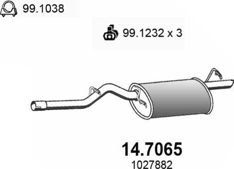 ASSO 14.7065 - Глушник вихлопних газів кінцевий autozip.com.ua