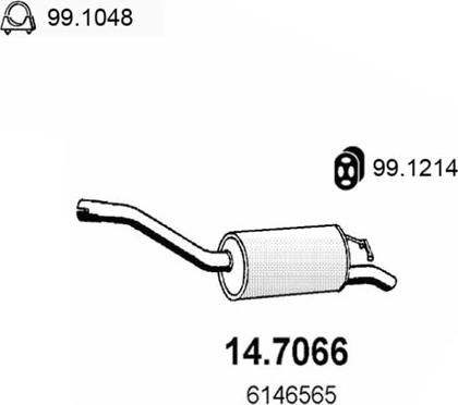 ASSO 14.7066 - Глушник вихлопних газів кінцевий autozip.com.ua