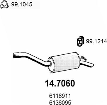ASSO 14.7060 - Глушник вихлопних газів кінцевий autozip.com.ua