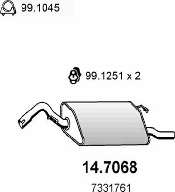 ASSO 14.7068 - Глушник вихлопних газів кінцевий autozip.com.ua