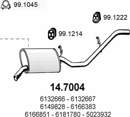 ASSO 14.7004 - Глушник вихлопних газів кінцевий autozip.com.ua