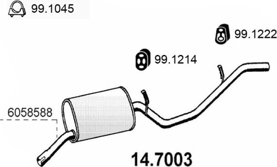 ASSO 14.7003 - Глушник вихлопних газів кінцевий autozip.com.ua