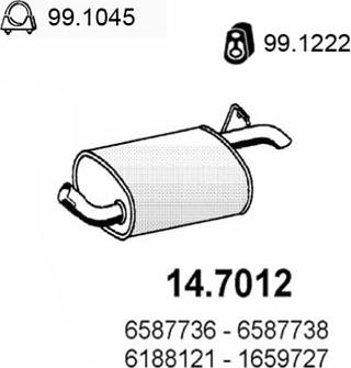 ASSO 14.7012 - Глушник вихлопних газів кінцевий autozip.com.ua