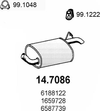 ASSO 14.7086 - Глушник вихлопних газів кінцевий autozip.com.ua