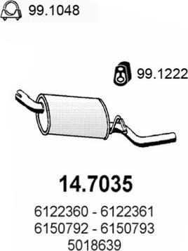 ASSO 14.7035 - Глушник вихлопних газів кінцевий autozip.com.ua