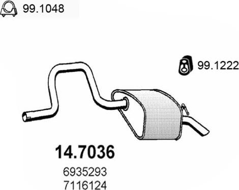 ASSO 14.7036 - Глушник вихлопних газів кінцевий autozip.com.ua