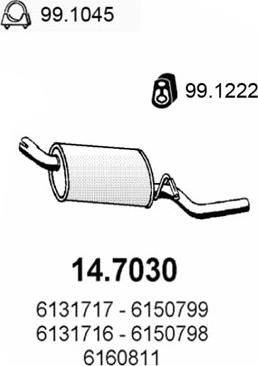 ASSO 14.7030 - Глушник вихлопних газів кінцевий autozip.com.ua
