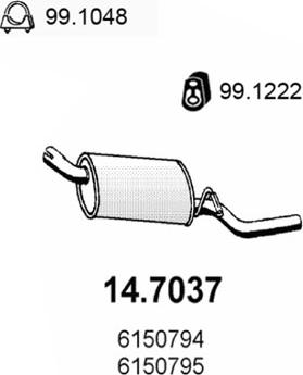 ASSO 14.7037 - Глушник вихлопних газів кінцевий autozip.com.ua