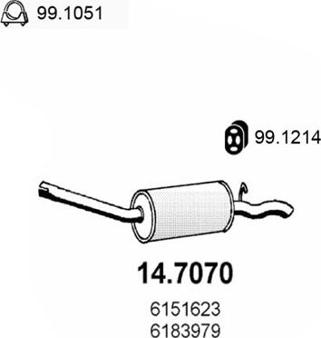 ASSO 14.7070 - Глушник вихлопних газів кінцевий autozip.com.ua