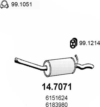 ASSO 14.7071 - Глушник вихлопних газів кінцевий autozip.com.ua