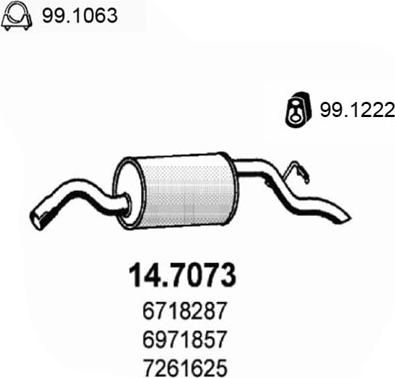 ASSO 14.7073 - Глушник вихлопних газів кінцевий autozip.com.ua