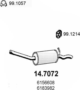 ASSO 14.7072 - Глушник вихлопних газів кінцевий autozip.com.ua