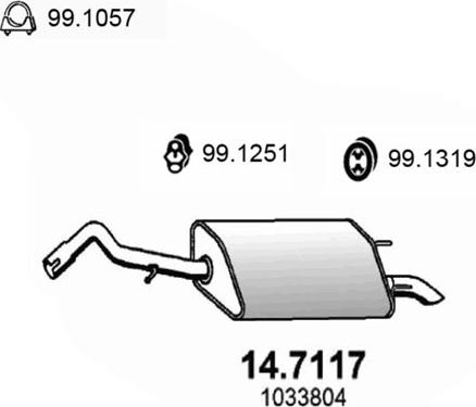 ASSO 14.7117 - Глушник вихлопних газів кінцевий autozip.com.ua