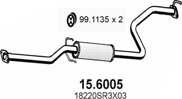 ASSO 15.6005 - Середній глушник вихлопних газів autozip.com.ua