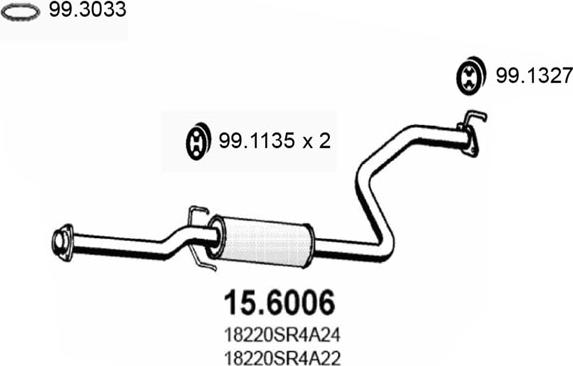 ASSO 15.6006 - Середній глушник вихлопних газів autozip.com.ua