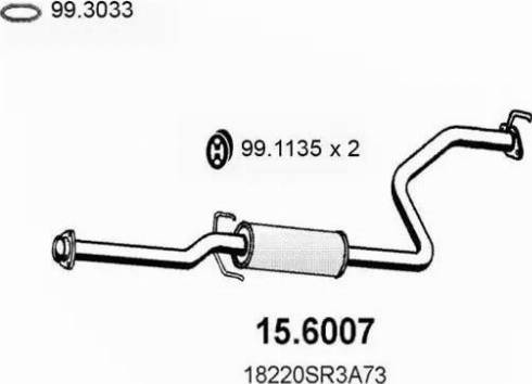 ASSO 15.6007 - Середній глушник вихлопних газів autozip.com.ua