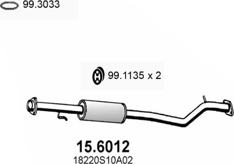 ASSO 15.6012 - Середній глушник вихлопних газів autozip.com.ua