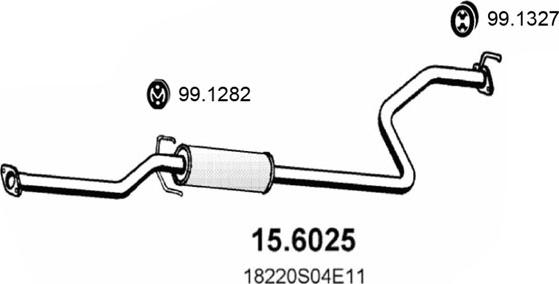 ASSO 15.6025 - Середній глушник вихлопних газів autozip.com.ua