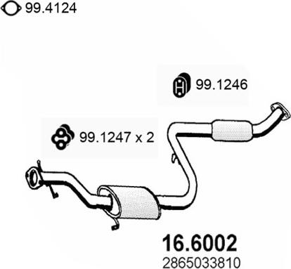 ASSO 16.6002 - Середній глушник вихлопних газів autozip.com.ua