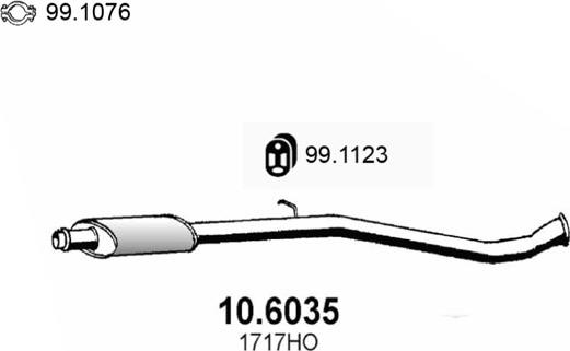 ASSO 10.6035 - Середній глушник вихлопних газів autozip.com.ua