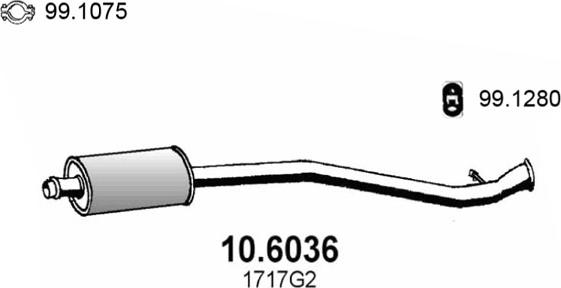 ASSO 10.6036 - Середній глушник вихлопних газів autozip.com.ua