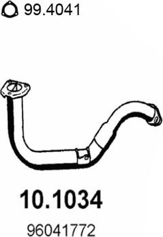 ASSO 10.1034 - Труба вихлопного газу autozip.com.ua