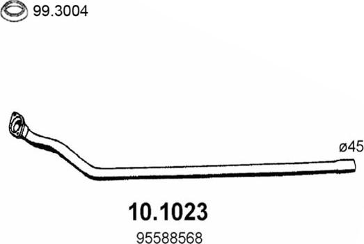 ASSO 10.1023 - Труба вихлопного газу autozip.com.ua