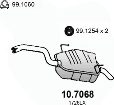 ASSO 10.7068 - Глушник вихлопних газів кінцевий autozip.com.ua