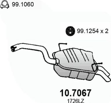 ASSO 10.7067 - Глушник вихлопних газів кінцевий autozip.com.ua