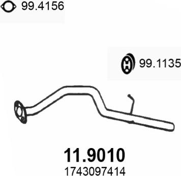 ASSO 11.9010 - Труба вихлопного газу autozip.com.ua