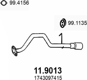 ASSO 11.9013 - Труба вихлопного газу autozip.com.ua