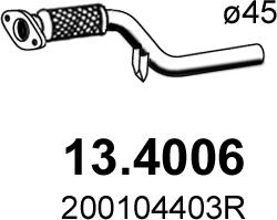 ASSO 13.4006 - Труба вихлопного газу autozip.com.ua